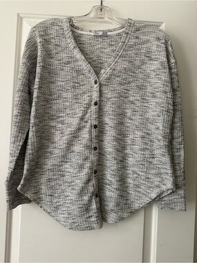 Dex Marled Gray Waffle Knit Longsleeve
